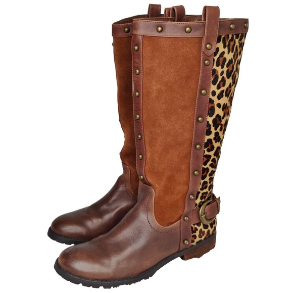 Steve Madden Brown and Leopard Ankle Boots - Picture 1 of 9